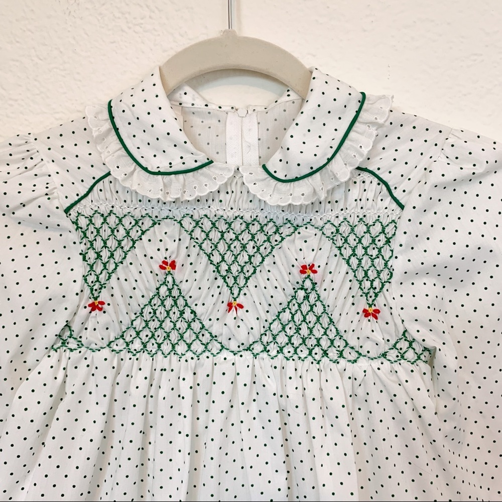 Girl's Vintage 70s Smocked Cottagecore Dress - Picture 2 of 5